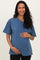 Light Navy Vintage Wash Raw Edge Pocket Maternity T-Shirt