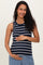 Navy Multi Striped Maternity Tank Top