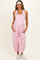 Pink Pinstriped Barrel-Leg Maternity Overalls
