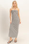 Black Halter Neck Twist Bust Midi Dress