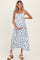 Ivory Smocked Bodice Tie Straps Floral Print Maternity Maxi Dress