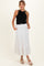 Ivory Striped Lace Trim Maternity Midi Skirt