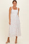 Pink Floral Lace Accent Sleeveless Maxi Dress