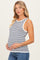 Navy Striped Stitch Detail Maternity Knit Tank