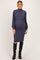 Navy Rib Knit Mock Neck Maternity Nursing Dress