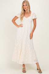 Ivory Lace Maternity Maxi Dress