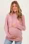 Pink Double Layer Long Sleeve Maternity Nursing Hoodie
