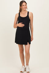 Black Racerback Active Maternity Romper Dress