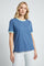 Blue Contrast Trim Boxy Fit Tee