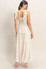 Purple Floral Smocked Tiered Maxi Dress