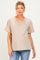 Beige Washed V-Neck Oversized Maternity Tee