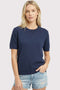 Navy Short Sleeve Basic Knit Top