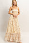 Yellow Floral Smocked Open Back Maxi Dress