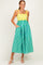 Kiwi Striped Colorblock Scallop Detail Midi Dress