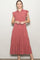 Dusty Rose Button Up Ruffle Sleeve Tiered Maxi Dress