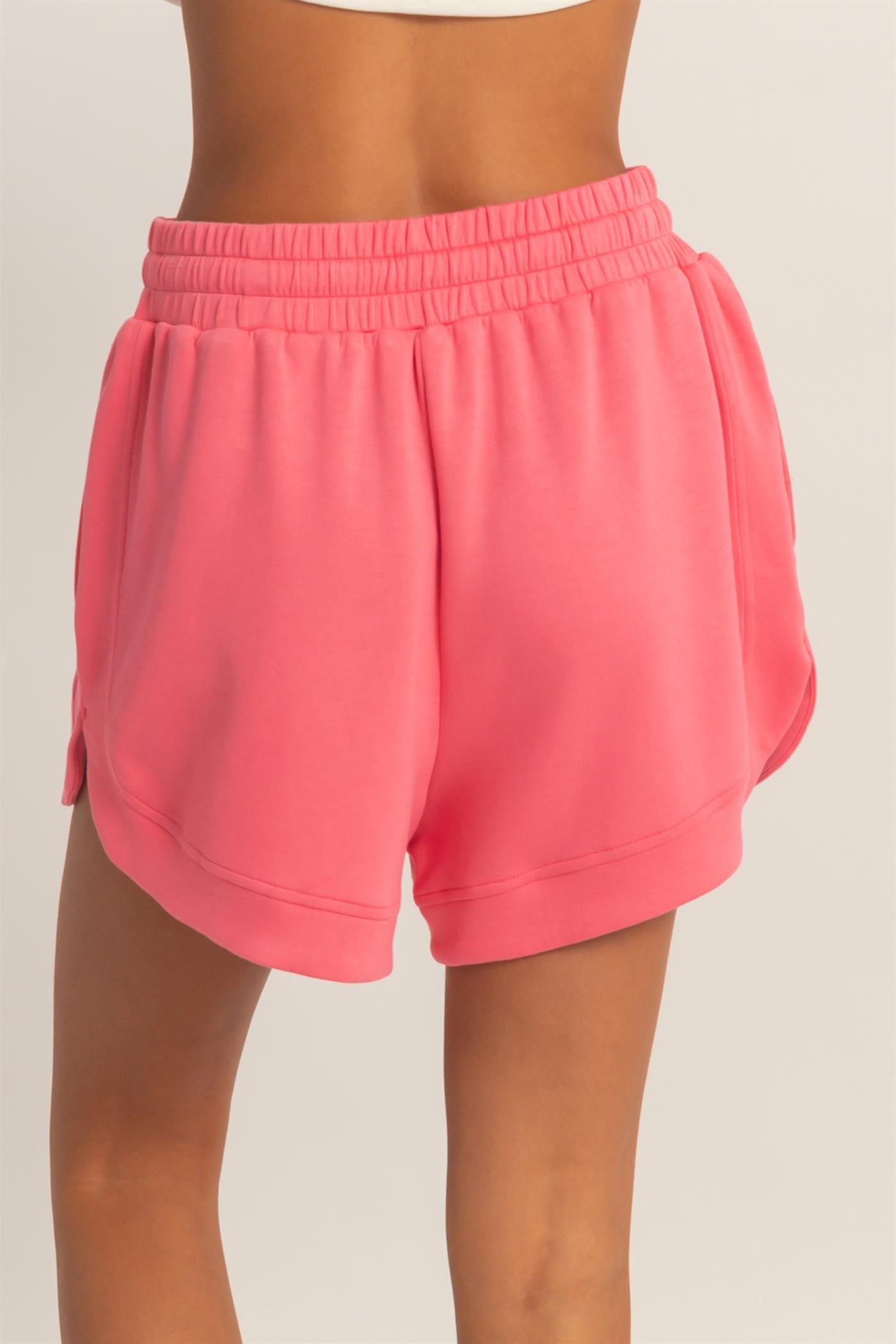 Taffy Pink Drawstring Relaxed Fit Shorts