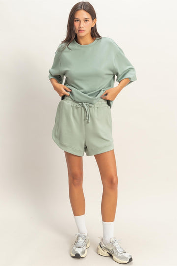 Sage Drawstring Relaxed Fit Shorts