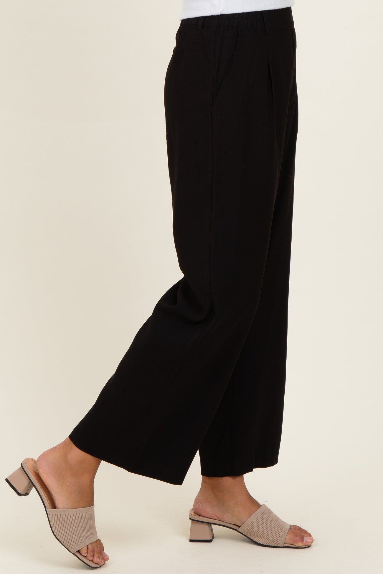 Black Elastic Waistband Trousers