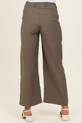 Mocha Elastic Waistband Maternity Trousers