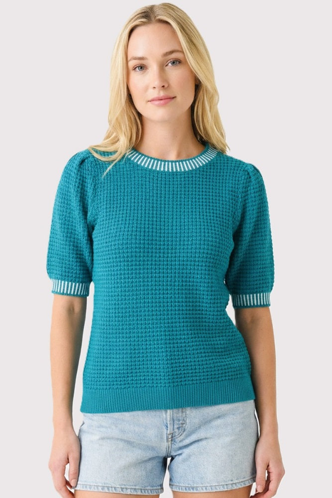 Light Teal Waffle Knit Maternity Sweater Top