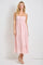 Light Pink Floral Ribbon Detail Midi Dress