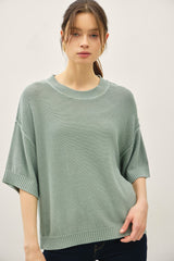 Jade Oversize Cut Sweater Maternity Top With Raw Edge