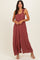Marsala Ruffle Strap Wide Leg Jumpsuit