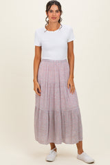 Pink Floral Maternity Maxi Skirt