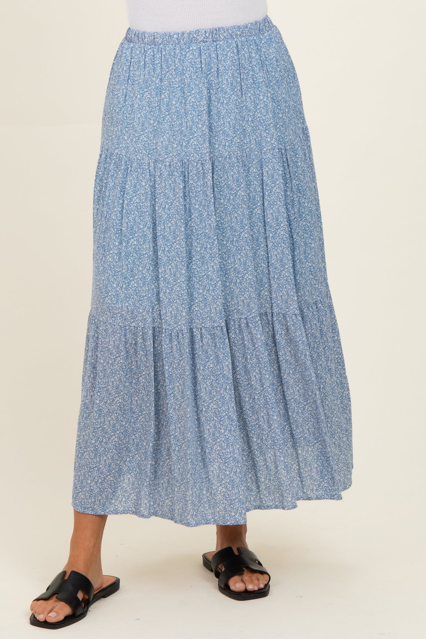 Blue Floral Maxi Skirt