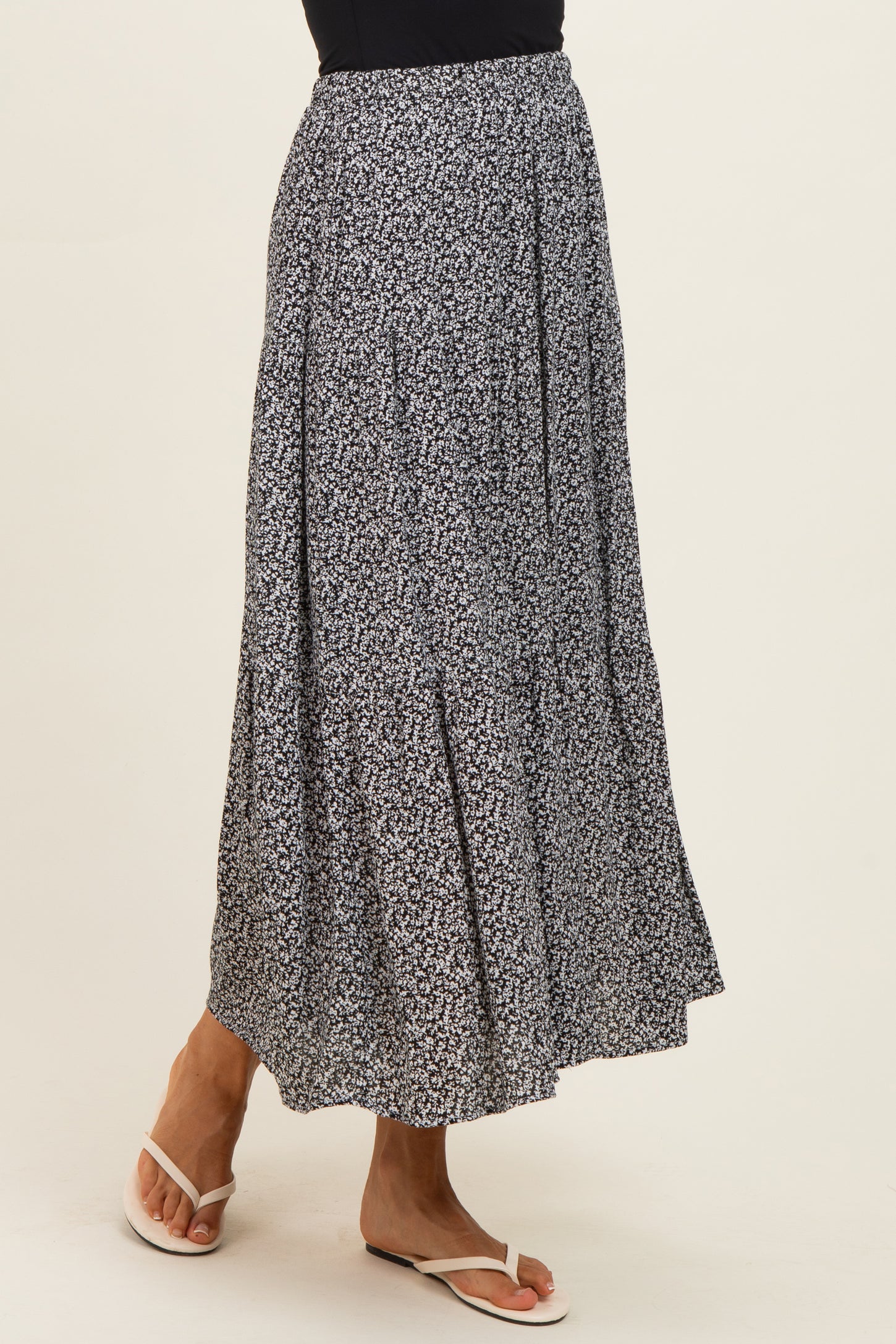 Black Floral Maxi Skirt
