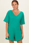 Green Scoop Neck Romper