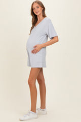 Heather Grey Scoop Neck Maternity Romper