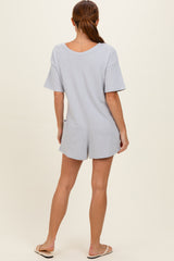 Heather Grey  Scoop Neck Romper