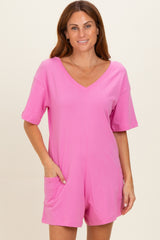 Pink Scoop Neck Romper
