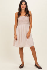 Papyrus Knot Detail Smocked Maternity Mini Dress