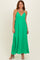 Peridot V-Neck Open Back Maxi Dress