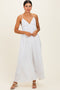 Off White V-Neck Open Back Maxi Dress