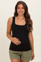 Black Square Neckline Maternity Active Tank Top