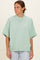 Mint Oversized Mock Neck Short Sleeve Sweater