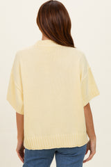 Banana Cream Oversized Mock Neck Short Sleeve Sweater