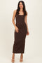 Fudge Low Back Square Neck Maxi Dress