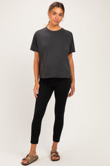 Black Maternity Crew Neck T-Shirt