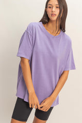 Purple Maternity Crew Neck T-Shirt
