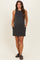 Black Pigment Dyed Sleeveless Maternity Mini Dres