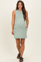 Sage Pigment Dyed Sleeveless Maternity Mini Dres