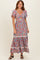 Ivory V Neck Twist Front Cut Out Floral Print Maxi Dress