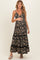 Black Floral Twisted Front Lace Detail Maternity Maxi Dress