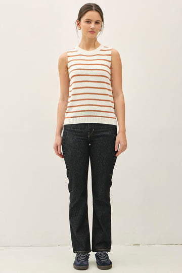 Terracotta Striped Knit Tank