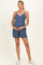 Navy Ribbed Knit Babydoll Maternity Romper