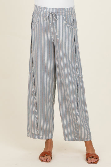 Seafoam Washed Striped Maternity Pants
